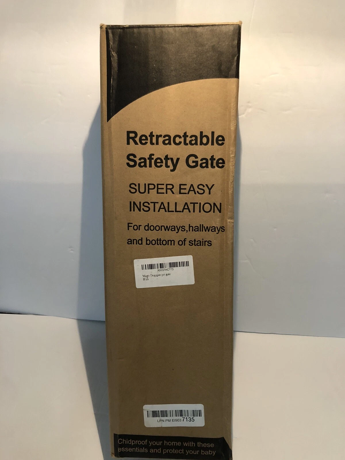 Baby Safety Gate Retractable Door Child Pet Safety Stairs Gate 43x33