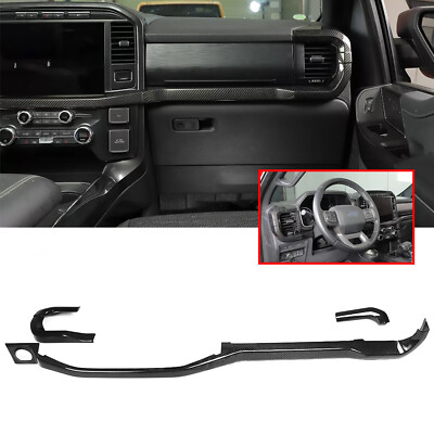 Echt Kohlefaser Center Console Armaturenbrett Abdeckung Für 2021-2023 Ford F-150