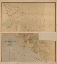 20" x 24" 1877 Map of The County of Los Angeles California