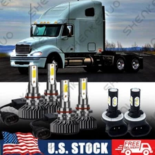 For Freightliner Columbia 2005-17 Front LED Headlight Hi/Lo+Fog Light Bulbs Kit