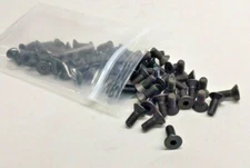 Cap Screw JCAS03016-70 Flat Socket 10-32 x 1/2" (Pack of 70) Black Plain Finish