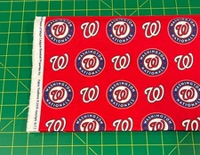 Washington Nationals Fabric, HALF YARD, Baseball Team 100% Cotton Fabric-Washed