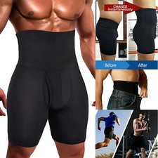 Men's Compression High Waist Boxer Shorts Tummy Slim Body Shaper Girdle Pants US