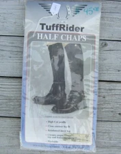 TuffRider Half Chaps Grippy Nubuck Large Black 