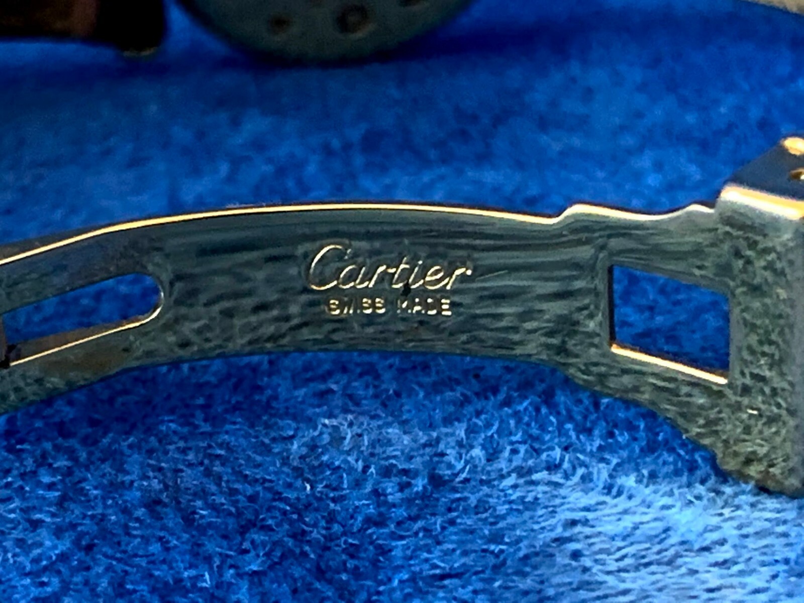 Vintage CARTIER Watch Must Vendome 925 Sterling Silver Leather Gold