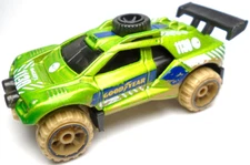 2023 HOT WHEELS SAND BURNER #1130 GREEN 1:64 DIECAST 2.75" RACE CAR W BLUE WHITE