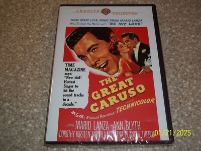 The Great Caruso on DVD, 1951 Mario Lanza, Ann Blyth - BRAND NEW, SEALED!