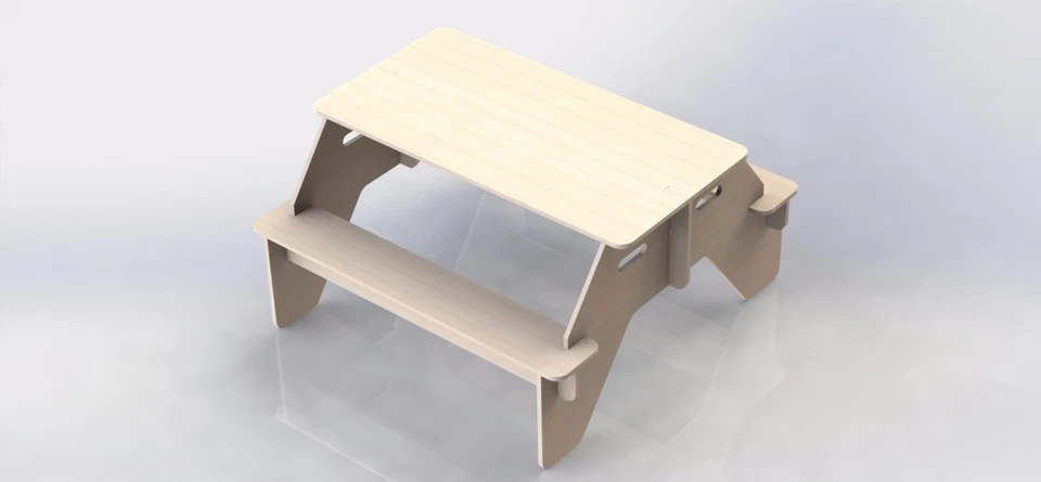 Table With Benches - Project To Cut on CNC Router Vector DXF File Woodwork 050 - Image 4 of 4