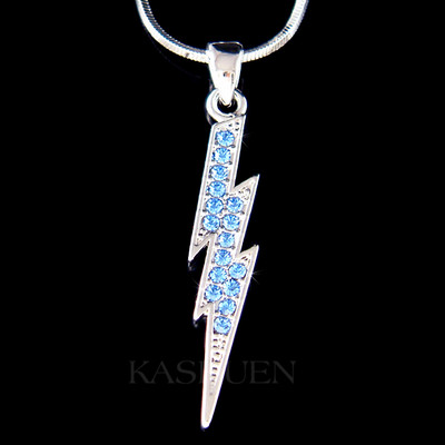 ~Lightning Bolt made with Swarovski Crystal Kristen Stewart Thunderbolt  Necklace