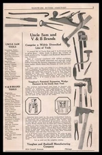 1922 Vaughan & Bushnell Mfg Company Chicago IL Uncle Sam Tools Vintage Print Ad