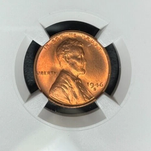 1946-S LINCOLN WHEAT CENT ~ NGC MS 66 RD ~BEAUTIFUL COIN~REF#12-023