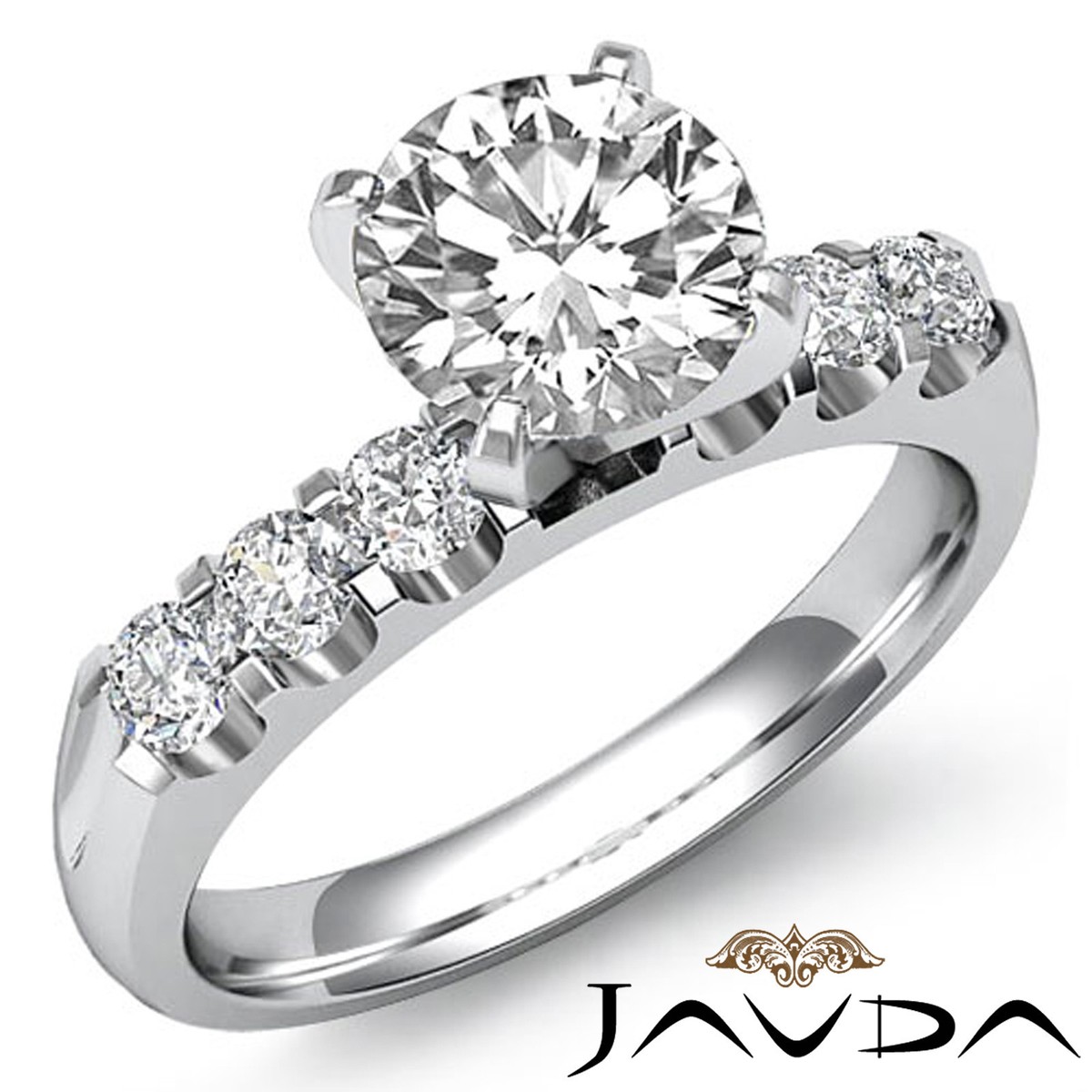 Round U Cut Prong Diamond Engagement GIA Certified H Color SI1