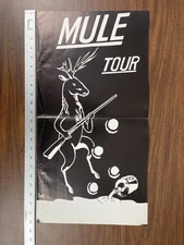 Rare MULE band original vintage (1992?) tour promo poster 12x23" noise rock