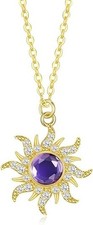 Tangled Rapunzel Necklace Purple Sun Necklace Sun Pendant Necklace Princess Jewe