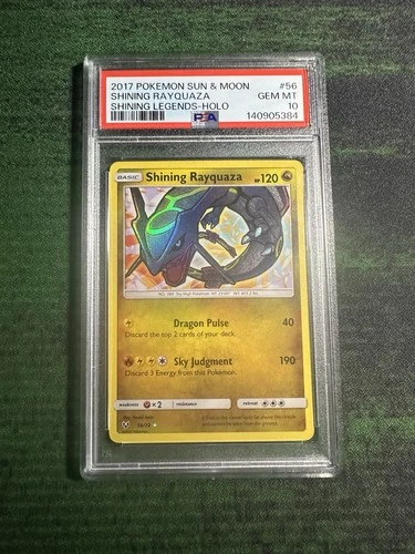 2017 POKEMON SUN & MOON SHINING LEGENDS #56 SHINING RAYQUAZA PSA 10