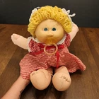 Vintage 1982 Cabbage Patch Kid Baby Doll Gold Blonde Hair Pacifier KT Blue Eyes