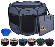 Winipet 2-Door Folding Soft Pet Playpen 2 Year Warranty Plus Carrying Bag And