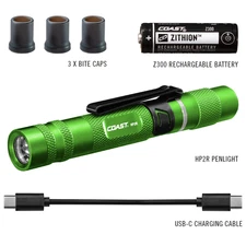 COAST Products HP2R 280 Lumen Rechargeable Penlight with Twist Focus - Green