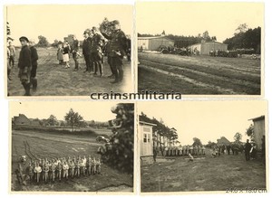 4x Orig. Foto RAD-Gruppe 181 Oberst Offizier b. Besichtigung Lager Niedersachsen