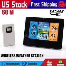 Digital LCD Weather Station Clock Indoor & Ou...