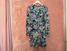 Lilly Pulitzer Diann Long Sleeve Dress High Tide Navy She's Got Sol Floral - Siz