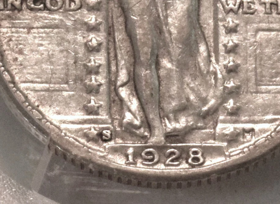 1928 S 25C PCGS XF 45 RPM FS-502 Repunched M M Standing Liberty Silver Quarter - Image 2 of 3