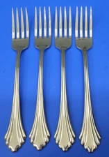 4 - Oneida Distinction Deluxe REMBRANDT Glossy Stainless Flatware DINNER FORKS