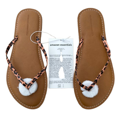 Damen Flip Flop Sandalen Schuhe Größe UK 5 EU 38 US 7W Leopard Amazon Essentials.