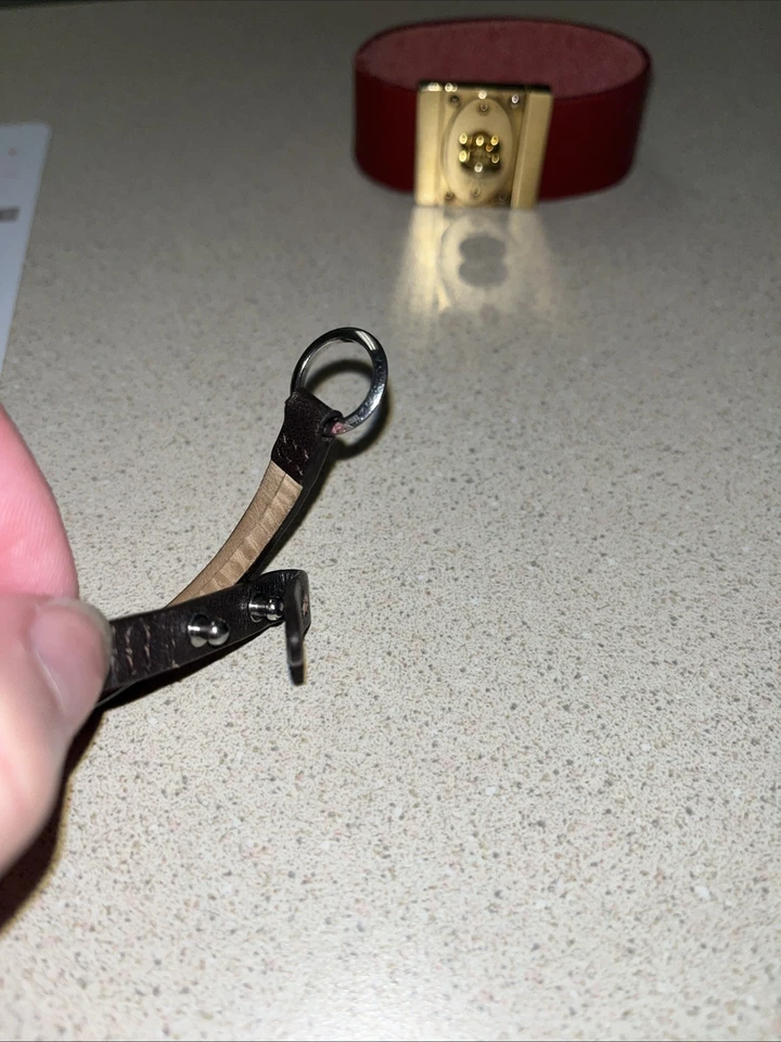 2 Fossil Women’s Leather Bracelets - Red Leather With Gold Accent 1 Brown Band - Image 4 of 4