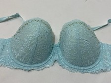 Victoria's Secret DREAM ANGELS Light Green Lace Rhinestone Lined Demi Bra sz 34D