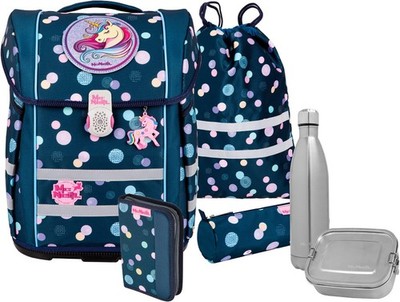 McNeill Ergo Perfecto Schoolbag Set 5-teilig Schulranzen Polly dunkelblau