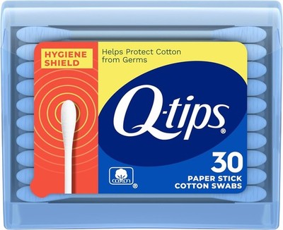 Q-Tips Cotton Swabs, Hygiene Shield Travel Size Toiletries, for First Aid