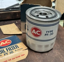 NOS AC GM PF30 WHITE EMBOSSED OIL FILTER OLDS 442 W30 PONTIAC GTO TRI POWER CADI