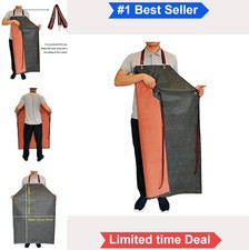 Rubber Apron 47.2 x 33.5 Inch Waterproof Chemical Resistant Adjustable Bib