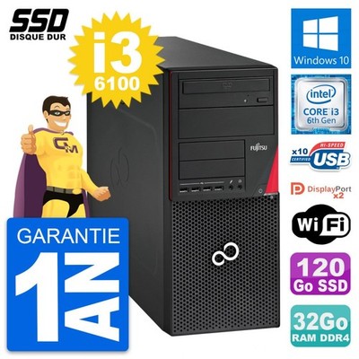 PC Tour Fujitsu Esprimo P756 MT Intel i3-6100 RAM 32GB SSD 120GB Windows 10 Wifi
