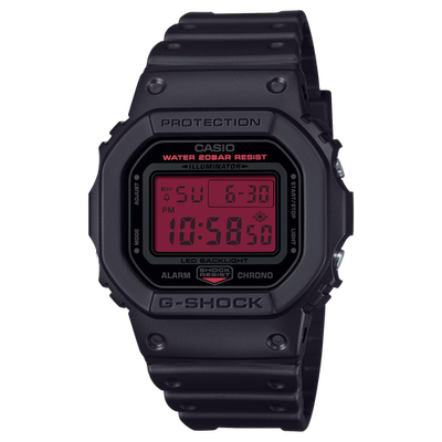 G-Shock DW5600BBR-1 Black and Bold Red Square Digital Resin | eBay