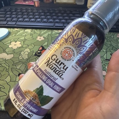 GuruNanda Advanced Oil Pulling Mouthwash for Enhanced Oral Care Sesame Mint 