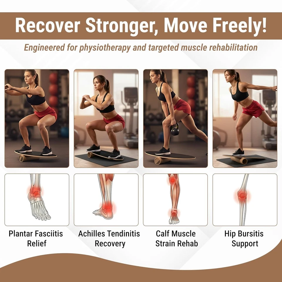 Entrenador de tabla de equilibrio para fuerza y estabilidad del núcleo - Soporta hasta 500 libras Foto 3 de 4