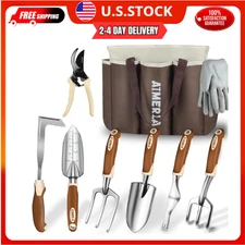 9-Piece Heavy Duty Garden Tools Set with Non-Slip Grip & Large Tool Bag