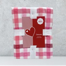 Tablecloth Valentine's Day Pink Check Fabric 52 x 70 New