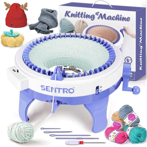 SENTRO Strickmaschine, 48 Nadeln smarte Häkelmaschine mit blau - Bild 1 von 8