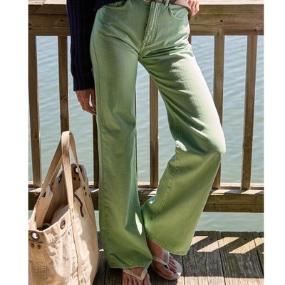 Denimist High Rise Boot Cut Faded Green Jeans Size 28