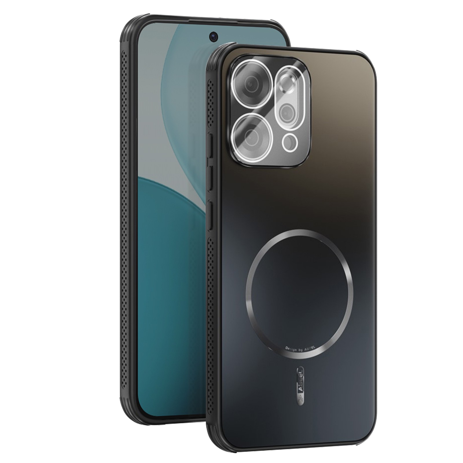 Coque Oppo Reno 14 Abeel antichoc noir mat housse étui de protection caméra arrière