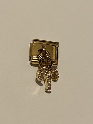 Neu Sternzeichen CZ Widder Hänger Gold Charm passt allen 9mm klassisches italienisches Armband