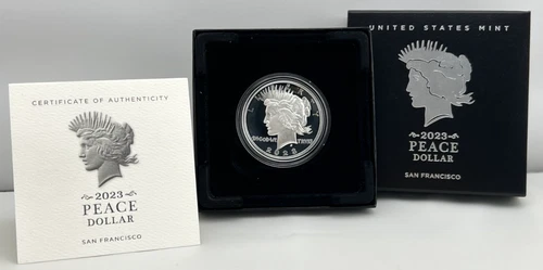 2023-S $1 Peace Dollar San Francisco US Mint Fine Silver Proof Coin w/ OGP