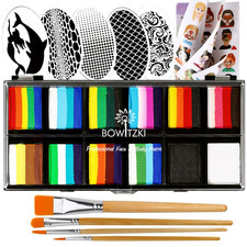 Bowitzki Face Paint 12X10G Professional Painting Kit for Kids Split Cake