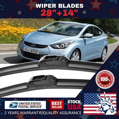 Waterproof/Durable 28''+14'' U-/J-Hook Windshield Wiper Blades All Season Set