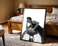 Harry Styles Black White Disco Ball Studio Portrait Art Poster
