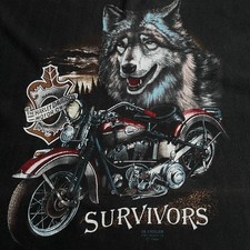 Vintage 1980s Harley Davidson 3D Emblem Survivors t-shirt made in USA size XL
