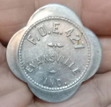 F.O.E. 427 Evansville Ind. gf 10c IN MERCHANDISE ALUMINUM TRADE TOKEN